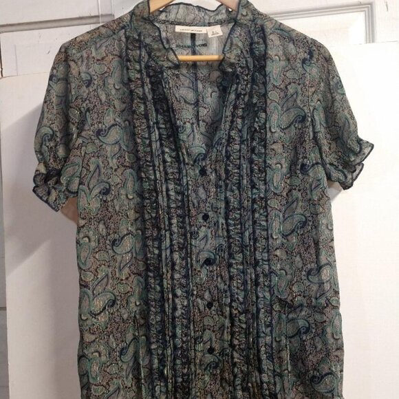 DKNY Jeans Green/Blue Paisley Two Piece Dress - Picture 12 of 15